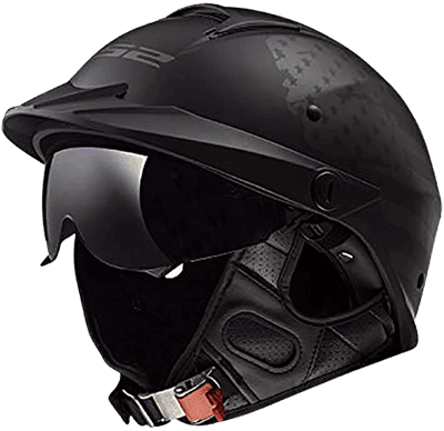 LS2 rebellion half helmet with drop down visor