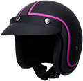 Voss 501 Pink Curvy Fiberglass low profile open face helmet