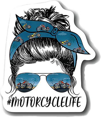 motorcycle life helmet decal for ladies