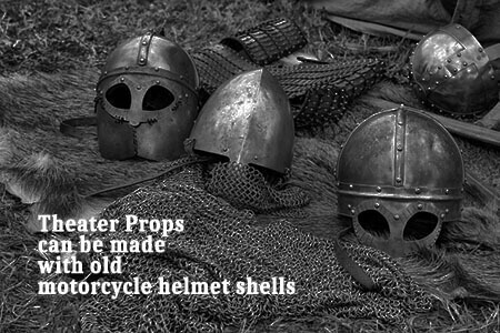 What to do with old motorcycle helmet theater props