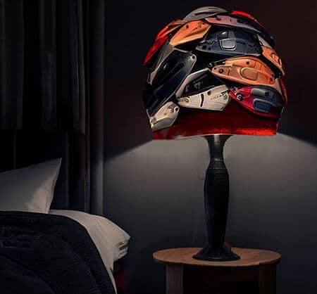 what to do with old motorcycle helmet lamp shade