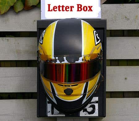 what to do with old motorcycle helmet letterbox