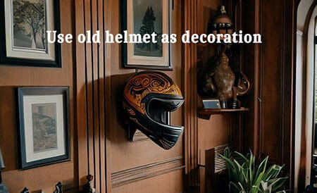what to do with old motorcycle helmet wall decoration
