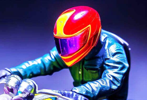 Fluorescent helmet color for visibility